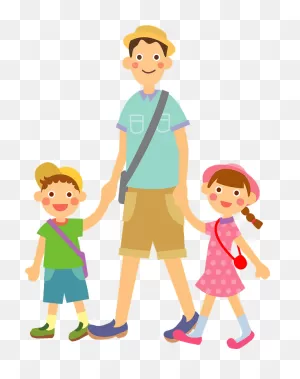 Father Is Walking With Son And Daughter Clipart. Free Download ClipartFlare.com 