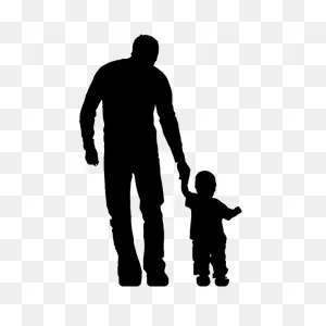 Father And Toddler Silhouette | Free Svg