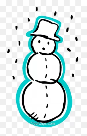Snowman Wearing A Hat With Snow Falling Royalty Free Vector Clip ClipartFlare.com 