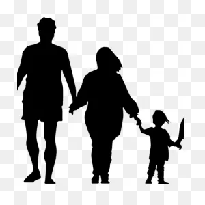Family Walking - Clipart Family Silhouette - Png Download - Large ClipartFlare.com 