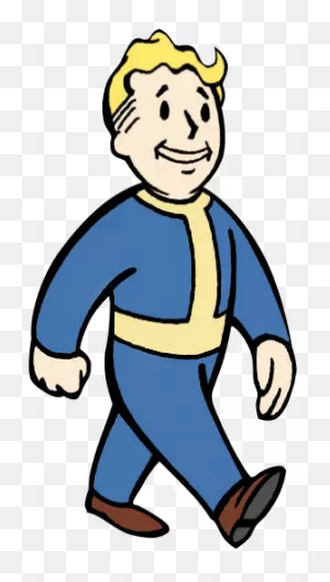Fallout Clipart Vault Boy - Fallout Vault Boy Walking - (335X504 ClipartFlare.com 