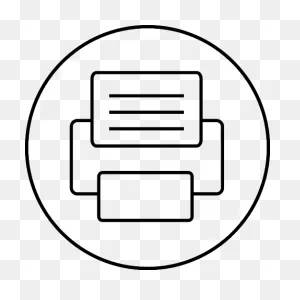 Fax Machine Icon - Round Black Icons