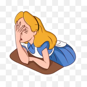 Facepalm Alice In Wonderland Meme Sticker - Sticker Mania