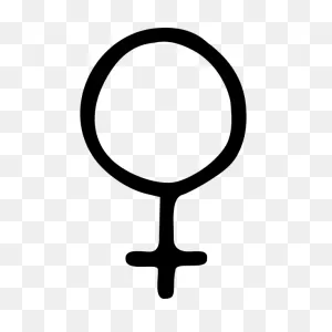 Vector Image Of Female Symbol In Black And White | Free PNG-WebP