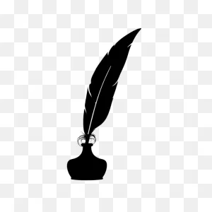 Feather Quill And Inkwell Silhouette | Free PNG-WebP