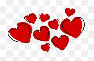 February Clipart Cluster Heart Transparent