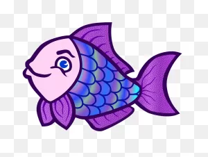 Multicolored Shimmer Fish With Purple Fins And Tail Clipart. Free ClipartFlare.com 