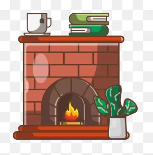 Fireplace Brick Cosy Object Wall Sticker