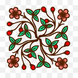 Floral Design 100 (Version 2, Colour) | Free Svg
