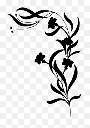 Clip Art Flower Decorative Borders Silhouette Floral Design - How ClipartFlare.com 