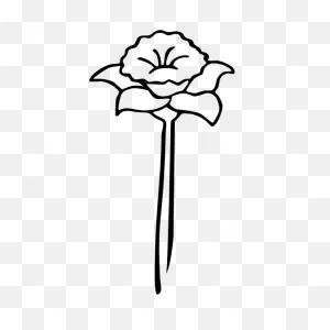 Daffodil Line Art Flower Sticker