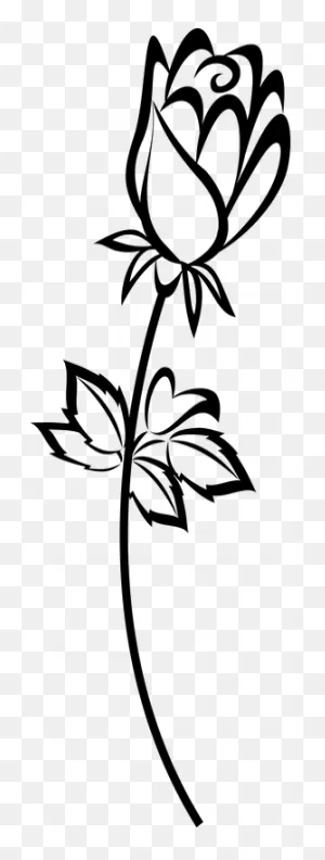 Flower Line Art 7, - Flower Vector Png Black And White - (360X720 ClipartFlare.com 