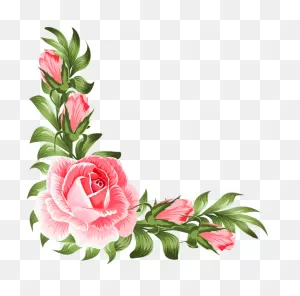 Rose Corner Decoration Png Clip Art | Flower Border Png, Flower ClipartFlare.com 