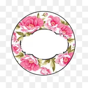 Write-In Floral Circle Labels