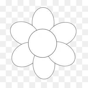 Flower With Six Petals Vector Image. | Free PNG-WebP