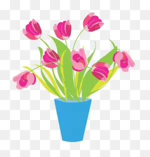 Flowers Vase Tulips - Free Vector Graphic On ClipartFlare