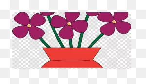 Flower In Vase Clipart - Flower, Pink, Purple, Transparent Clip Art