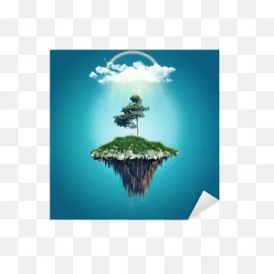 Floating Island Background Sticker • Pixers® - We Live To Change