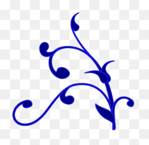 Blue Outline Flower Vine Clip Art Vector - ClipartFlare