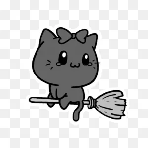 Flying Black Cat Sticker By Aminal Stickers