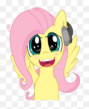 Fluttershy With Headphones (Vector) By Amazingmax | My Little Pony ClipartFlare.com 