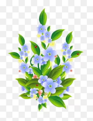 Floral Bush Decoration Transparent Clip Art Png Image | Flower Art ClipartFlare.com 