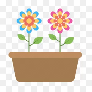 Colored Flowers, Flower Pot, Multicolor, Plants, Pot Icon - Download ClipartFlare.com 