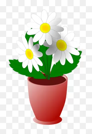 White Flowers In A Brown Pot Clipart. Free Download Transparent ClipartFlare.com 