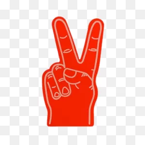 Red Foam Hand Peace Transparent Png - Stickpng