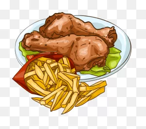 French Fries Fried Chicken Frying - Food And Price In Restaurant ClipartFlare.com 