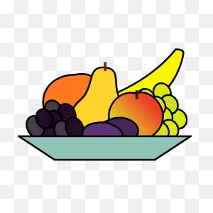 Vector Graphics Of Plate Of Fruits Drawing | Free Svg