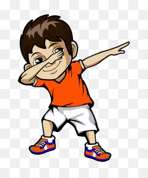Dabbing Boy Dance Kid Cool Awesome Meme Orange Jersey Funny Dancer ClipartFlare.com 