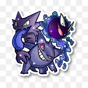 Shiny Gastly, Haunter, & Gengar Vinyl Sticker · Princeofspirits ClipartFlare.com 