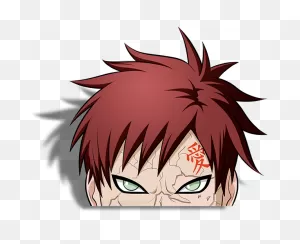 Gaara Peeking Vinyl Sticker | Anime Stickers, Anime Chibi, Drawings