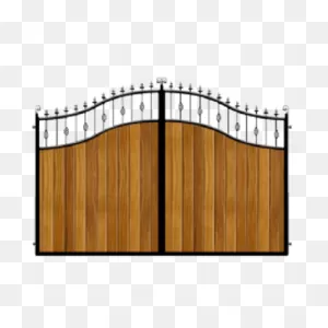 Wood And Metal Driveway Gate Transparent Png - Stickpng