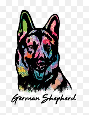 German Shepherd T Shirt Colorful Abstract