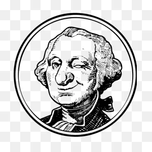 Vector Drawing Of Winking George Washington | Free PNG-WebP
