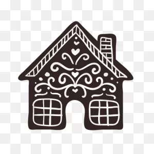 Gingerbread House Cookie Detailed Silhouette Transparent Png & PNG-WebP ClipartFlare.com 