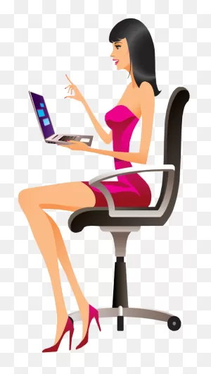 Laptop Computer Source Code Clip Art - Girl On Computer Cartoon ClipartFlare.com 