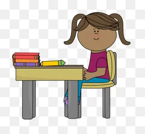 School Girl Sitting At A Desk Clip Art - School Girl Sitting At A ClipartFlare.com 