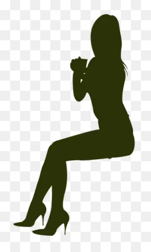 Sexy Girl Sitting Silhouette - Human Silhouette Sitting Png ClipartFlare.com 