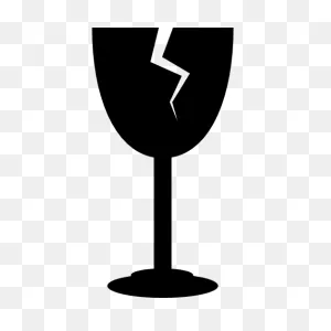 Wine Glass With Crack Silhouette - Free Tools And Utensils Icons