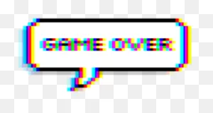 Game Gameover Glitch Tumblr Balloon Text - Picsart Game Over ClipartFlare.com 