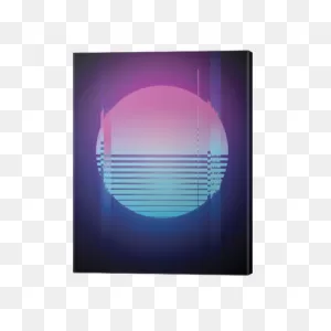 Neon Sun Glitch Effect Canvas Print • Pixers® - We Live To Change