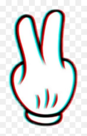 Peace Glitch Effect Mickey Hand Cute Kawaii Aesthetic - Glitch ClipartFlare.com 