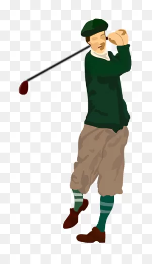 Golfer Vector Drawing | Public Domain Vectors