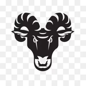 Goat Head Wth Large Horns Sticker