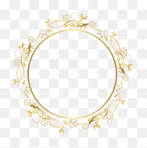 Gold Round Floral Border Transparent Png Clip Art Image - Gold ClipartFlare.com 