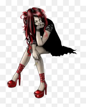 Goth-Smoker - Gothic Girl Clipart Png | Full Size Png Download ClipartFlare.com 