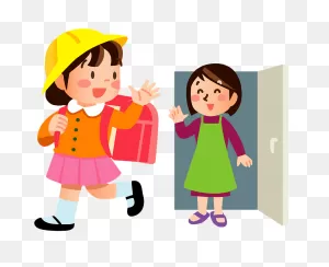Mother And Daughter Are Saying Goodbye Clipart. Free Download ClipartFlare.com 